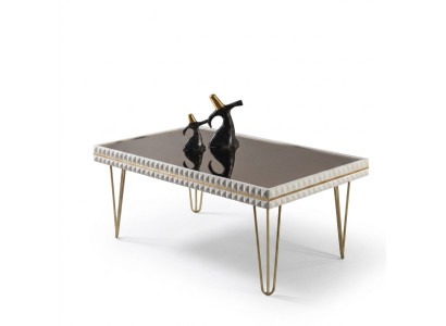 Mesa de centro de lujo de madera maciza para sala de estar