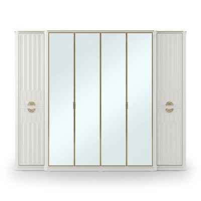 Armario con espejo, muebles de madera, armarios de Italia para dormitorio.