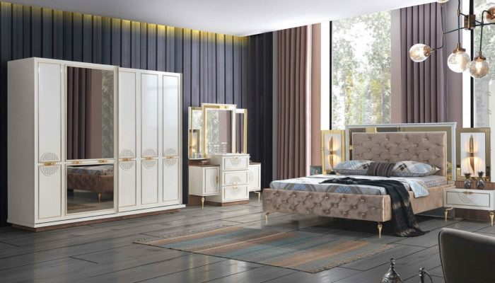 Conjunto de dormitorio de lujo exclusivo de 5 piezas en calidad premium.