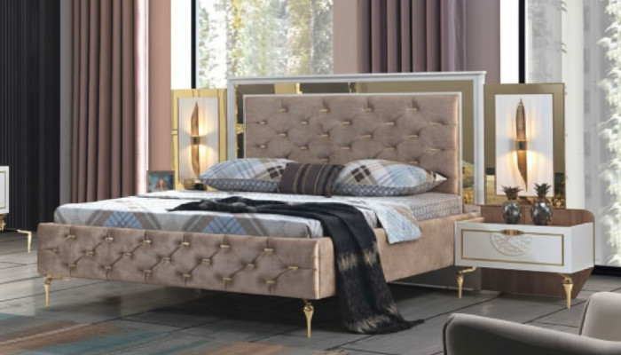 Chesterfield cama tapizada diseño lujo doble hotel italiano