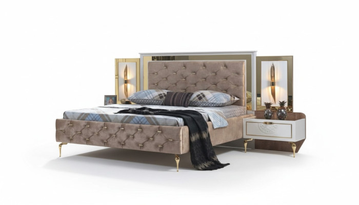 Chesterfield cama tapizada diseño lujo doble hotel italiano