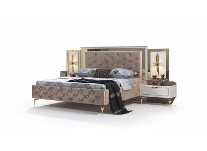 Chesterfield cama tapizada diseño lujo doble hotel italiano