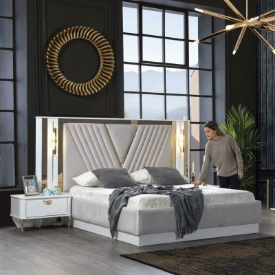 Cama Cama doble Camas Muebles Mobiliario Dormitorio Diseño de muebles