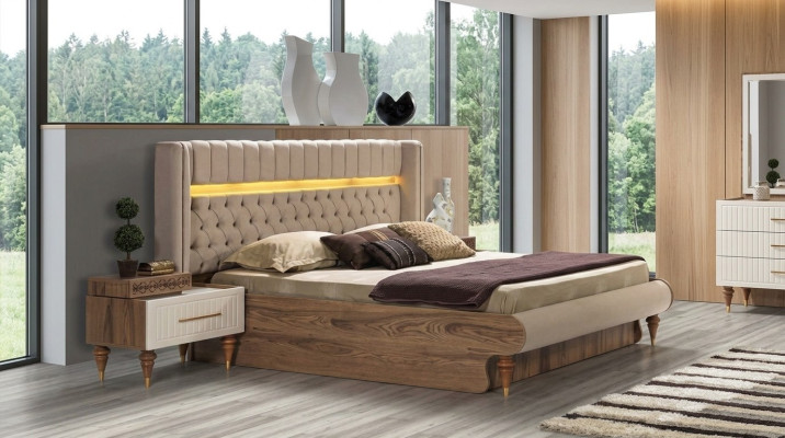 Mesitas de noche de dormitorio, mesa auxiliar, mesas de madera maciza, italianas.