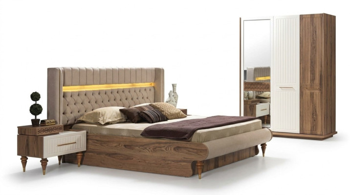 Mesitas de noche de dormitorio, mesa auxiliar, mesas de madera maciza, italianas.