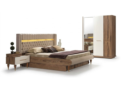 Mesitas de noche de dormitorio, mesa auxiliar, mesas de madera maciza, italianas.