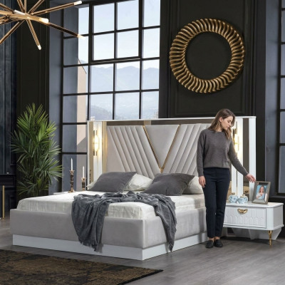 Mesita de noche diseño consola auxiliar habitación de madera lujo consolas