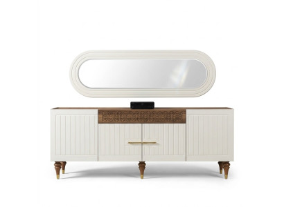 Cómoda cajones madera aparador espejo macizo cómodas sala de estar