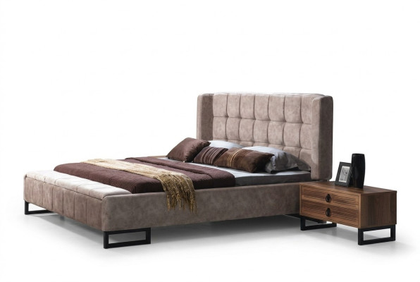 Cama cama doble camas muebles mobiliario dormitorio diseño tela