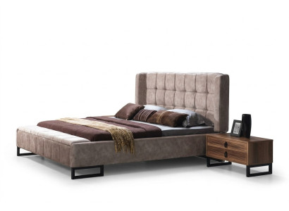 Cama cama doble camas muebles mobiliario dormitorio diseño tela