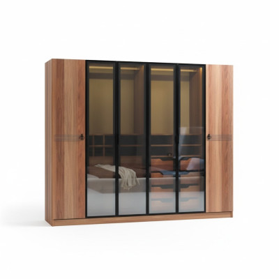 Armario de lujo Muebles del dormitorio Armarios con puertas de cristal