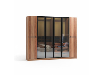 Armario de lujo Muebles del dormitorio Armarios con puertas de cristal