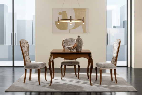 Mesas de comedor italianas Mesa de madera Muebles de mesa de madera maciza de estilo antiguo