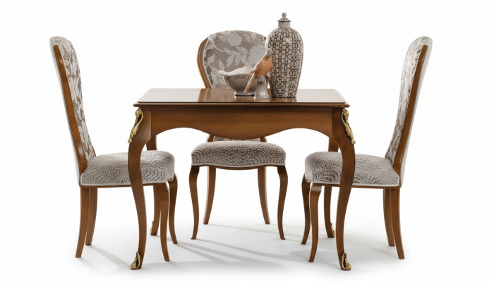 Mesas de comedor italianas Mesa de madera Muebles de mesa de madera maciza de estilo antiguo