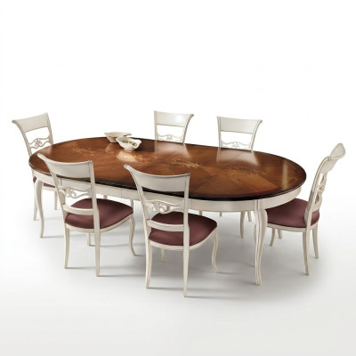 Mesa clásica de madera Mesa barroca Rococó Comedor Mesa real Mesas