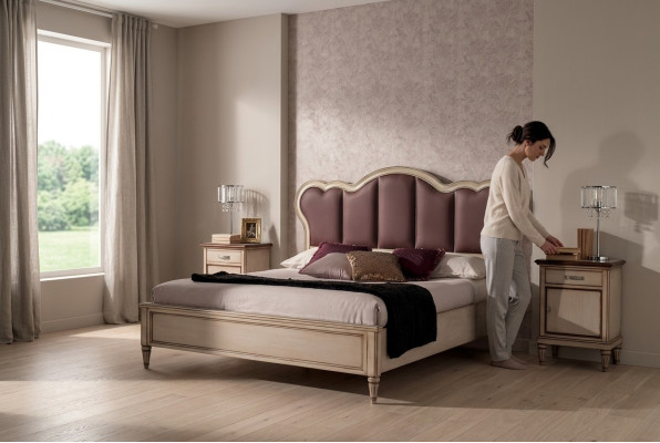 Cama doble Dormitorio Hotel matrimonial Lujo Cama 2x Mesita de noche Juego de 3 piezas. Camas Nuevo 