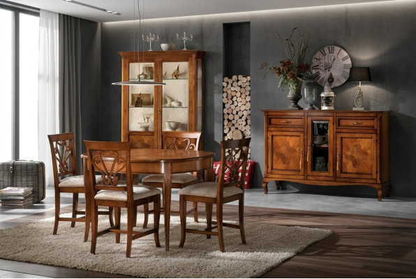 Comedor conjunto juego sillas 4x vitrina grupo grupo vitrinas 7 pzas. Cómoda