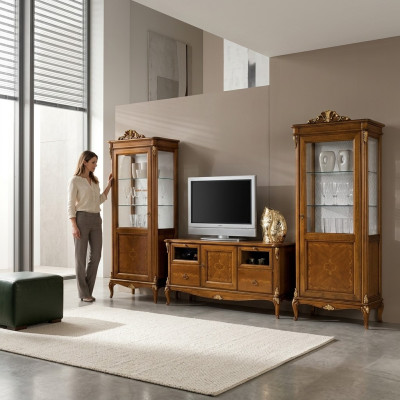 Mueble de televisión Aparador de sala de estar cajón de televisión muebles barrocos italianos