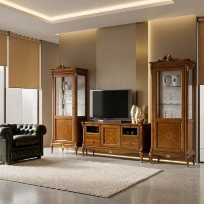 Mueble de televisión Aparador de sala de estar cajón de televisión muebles barrocos italianos