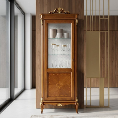 Salón aparador de cristal Armario Vitrina Salón aparador de madera Gabinetes Muebles