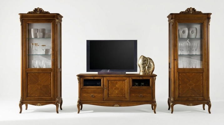 Sala de estar 2x vitrina Salón Armarios Diseño tv Moderno Juego de vitrinas 3 piezas