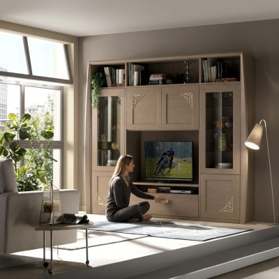Mueble de pared aparador vitrina madera muebles de salón mueble de televisión diseño vitrinas