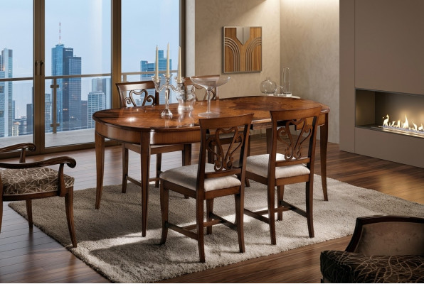 Mesas de comedor italianas Mesa de madera Mesas Muebles Mesa de comedor Estilo antiguo Madera maciza