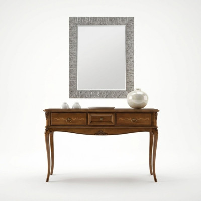 Mesita de noche para consola, mesa auxiliar de dormitorio de diseño moderno en madera marrón.