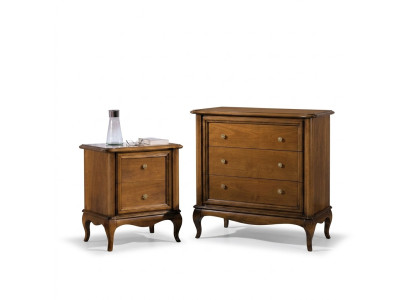 Mesita de noche consola dormitorio mesa auxiliar diseño moderno muebles madera marrón