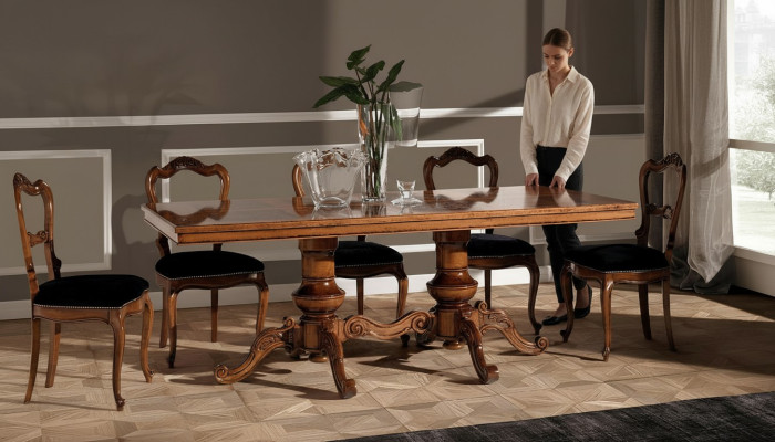 Mesa de comedor de lujo en madera maciza muebles Italia Mesas de comedor