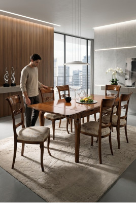 Mesa Mesa de madera Barroco Rococó Comedor Real Mesa de comedor clásica Mesas
