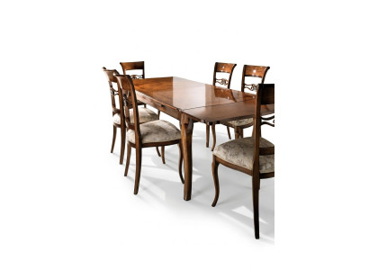 Mesa Mesa de madera Barroco Rococó Comedor Real Mesa de comedor clásica Mesas