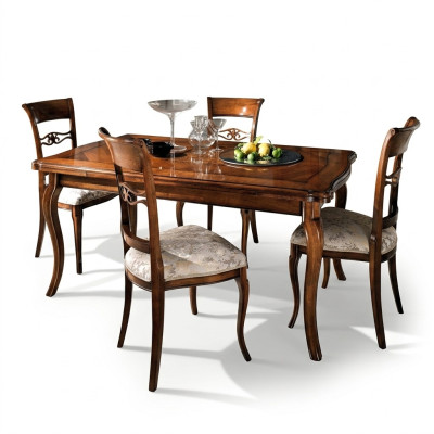 Sillas de comedor de lujo 4x Sillón Silla Madera Marrón Sillas Grupo de muebles de sala de estar