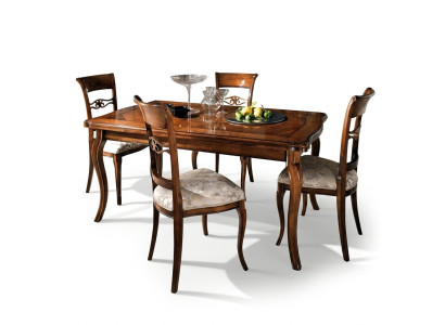 Sillas de comedor de lujo 4x Sillón Silla Madera Marrón Sillas Grupo de muebles de sala de estar