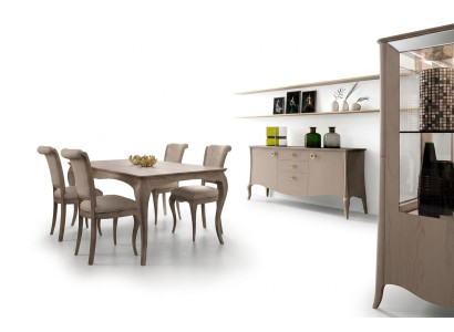 Conjunto clásico de comedor, mesa, silla, cómoda, conjunto de comedor, sillas 6 piezas.