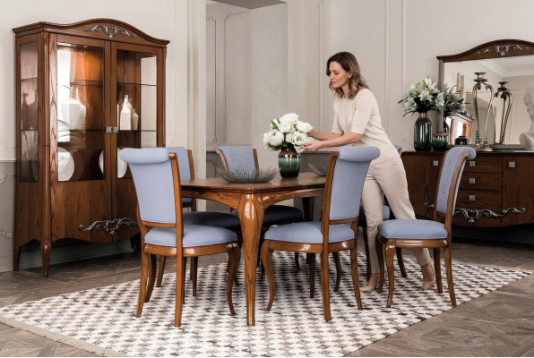 Muebles Grupo de Mobiliario Mesa + Conjunto de 6 Sillas de Comedor de 7 Piezas.