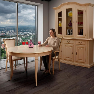 Muebles de comedor de madera maciza armario vitrina de madera real aparador vitrina de vidrio nuevo