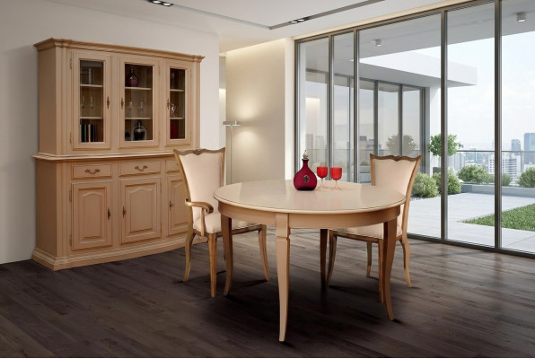 Mesa de comedor Redonda Muebles Mesa de comedor de lujo Redonda Mesa de madera maciza Italia Nueva