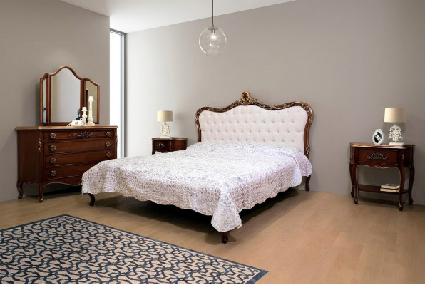Diseño de dormitorio, muebles clásicos de lujo, cama moderna, conjunto de 2 camas, 4 piezas.