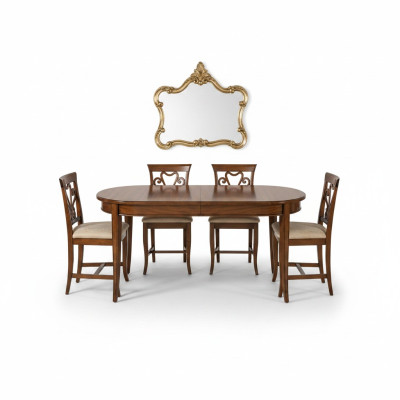 Mesa de comedor + 4 sillas Silla Juego de comedor Grupo de esencia Mesa moderna Conjunto de mesas