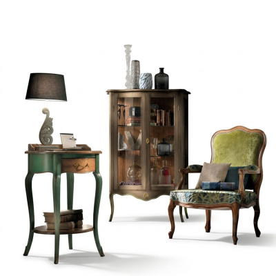 Conjunto de muebles barrocos Vitrina Consola Set Gabinete de consola de madera Juego de muebles Vitrina Set 3 piezas. Nuevo