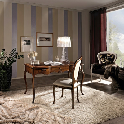 Mesa de escritorio de diseñador Silla de oficina Conjunto de muebles italiano Secretaria Sillón 2 piezas.
