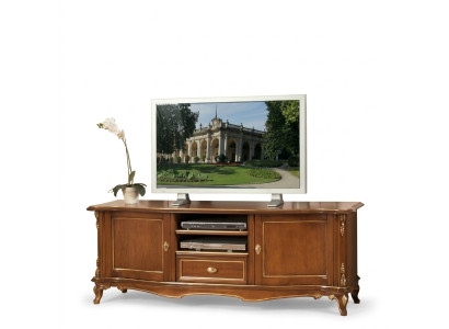 Mueble de TV RTV para salón, diseño de estantería de madera marrón, estantes, bajo italiano, nuevo.
