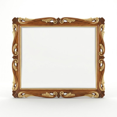 Espejo de diseño clásico para la pared en muebles italianos. Espejo de madera.