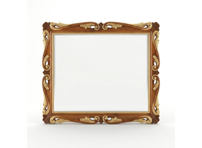 Espejo de diseño clásico para la pared en muebles italianos. Espejo de madera.