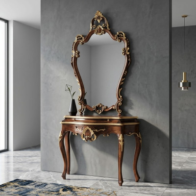Mesa de consola Espejo Conjunto de aparador Nuevo Madera Muebles italianos Estilo StileElisa