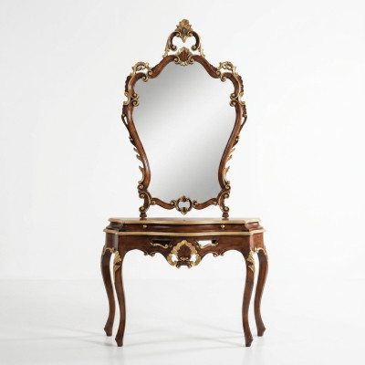 Mesa de consola Espejo Conjunto de aparador Nuevo Madera Muebles italianos Estilo StileElisa