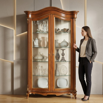 Mueble de salón de madera maciza, vitrina de vidrio, armario de madera auténtica, aparador nuevo.