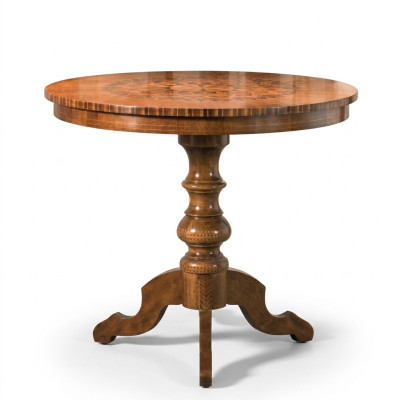 Mesa de comedor de lujo redonda de madera maciza italiana nueva, mesas de comedor redondas muebles.