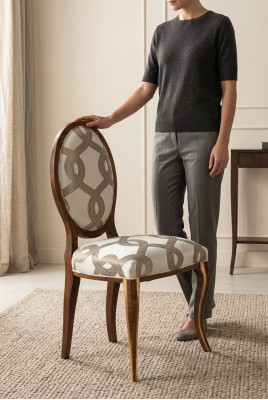 Comedor Muebles de madera Sillas Diseño de lujo Silla tapizada Respaldo Asiento Muebles de oficina Nuevo